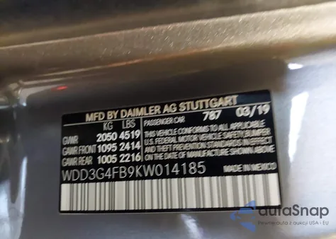 2019 Mercedes-Benz A 220 4Matic из США, поврежденный, VIN WDD3G4FB9KW014185